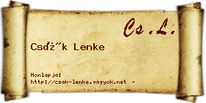 Csák Lenke névjegykártya